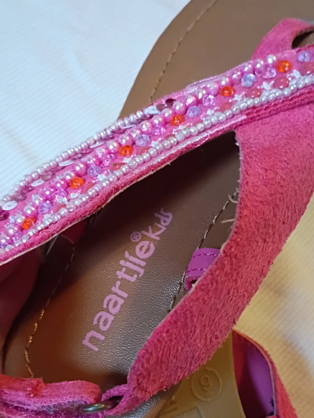 naartjie Kids Ceclia Bright Pink Beaded  Sandals